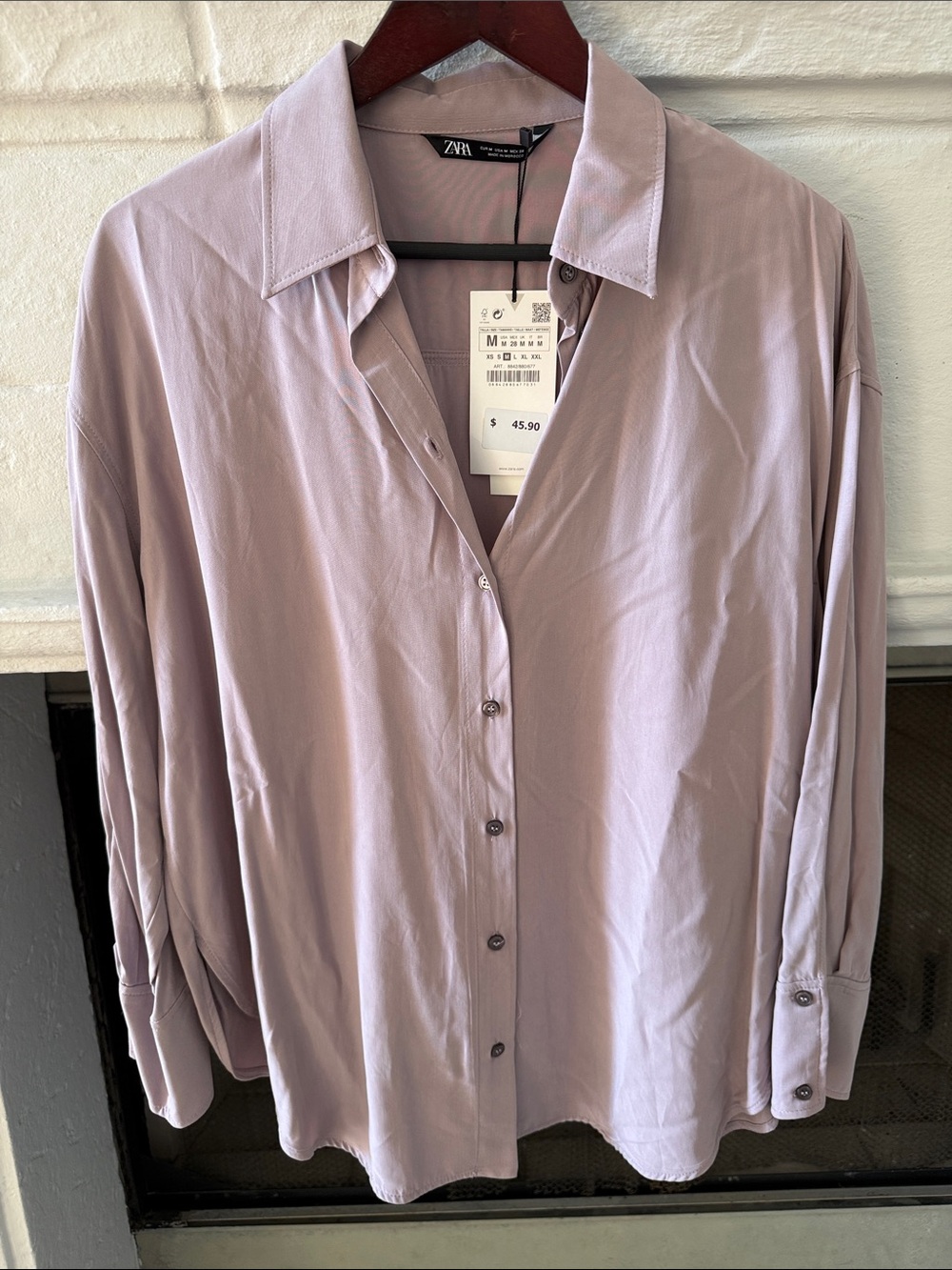 ZARA Lavender Button-Up Shirt